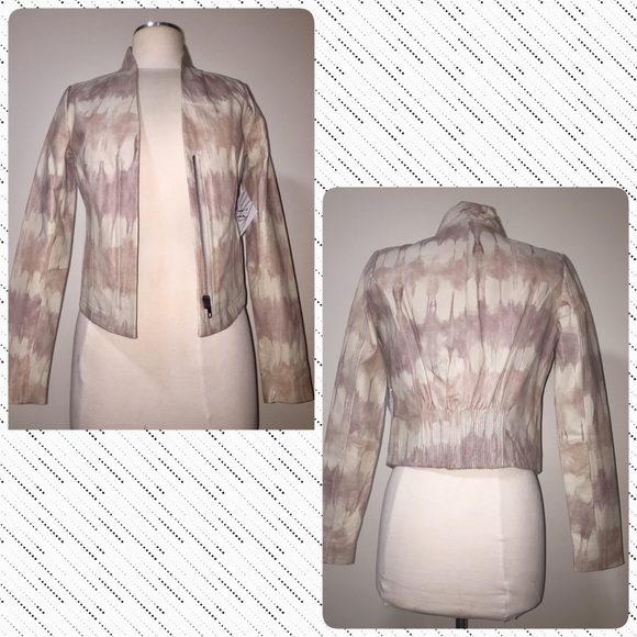 Vintage Mark & James Badley Mischka Leather Blazer NWT Sz XS - Picture 5 of 8